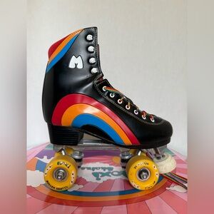 Rainbow Black Multicolor Roller Skates